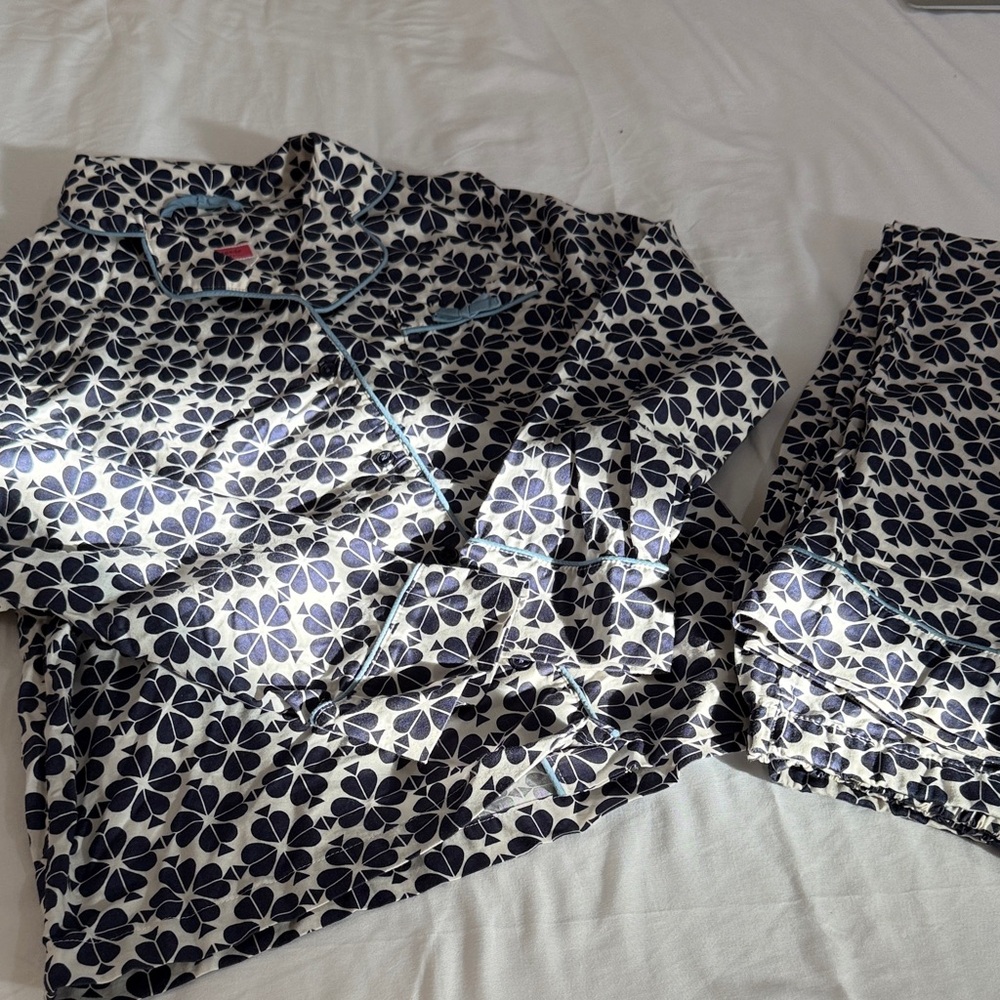 Kate Spade Navy and Cream Floral Pajama Set